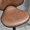 Vintage Set of 2 Microfiber Cloth Adjustable Bar Height Stools with Swivel Seat, Brown