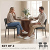 Upholstered Linen Fabric Kitchen Chairs, Modern Dining Chairs Set of 2 with Metal Legs, Grey