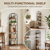 Bookshelf 5 Tier Arched Bookcase, 69.5