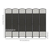 4 Panel Folding Room Divider, Portable Privacy Screen, Wave Fiber Room Partition for Home Office, White, Black