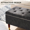 Storage Ottoman Bench, Linen-Look Upholstered Seat, 264 LBS Capacity, End of Bed Bench, Dark Grey