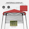 7' x 7' Garden Foldable Pop Up Gazebo Tent with Backpack & Inclined Legs Outdoor Party Canopy, Red & Black