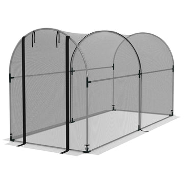9.8' x 3.9' Crop Cage with Zipper Roll-Up Door, Mesh Plant Protection Tent from Animals with Galvanised Steel Frame
