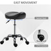 Saddle Stool, Height Adjustable Rolling Salon Chair with PU Leather for Massage, Spa, Clinic, Beauty and Tattoo, Black