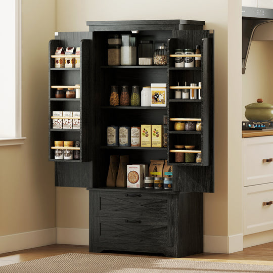 Farmhouse Kitchen Pantry Storage Cabinet, 64