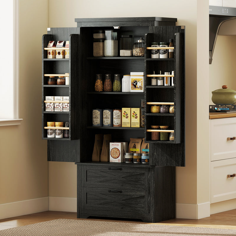 Farmhouse Kitchen Pantry Storage Cabinet, 64