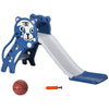 Qaba 3 in 1 Slide for Toddlers, Kids Slide Playset with Basketball Hoop, Climber, for 18-36 Months, Blue