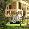 Qaba 100cm Diameter Nest Seat for Kids with Height Adjustable Hanging Ropes for Outdoor, Playground, Garden, Green