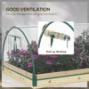 12 Pockets Raised Garden Bed with Greenhouse and Roll Up Windows for Vegetables, Flowers, 4' x 3' x 2', Natural Wood