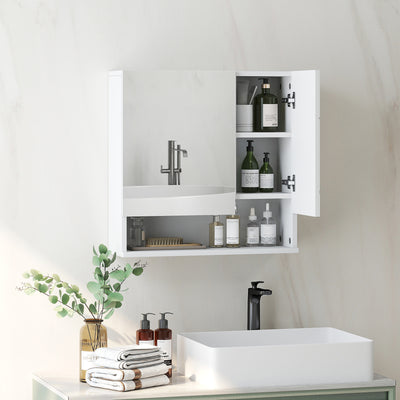 Medicine Cabinet, Wall Mounted Bathroom Mirror Cabinet with Mirrored Door, Adjustable Shelf and Soft Close Mechanism