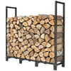 4 ft Firewood Rack with Customisable Width & Height, Cable Reinforcement, 616 lb Capacity Log Store Indoors, Black