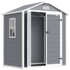 6x4.5FT Plastic Shed, Lockable Garden Tool Storage House with Double Doors and Vent