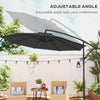 9.7ft Offset Patio Umbrella Garden Hanging Parasol Banana Cantilever Umbrella with Base, Crank, Black