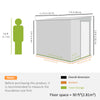 5x7 Garden Shed, Lean-to Metal Storage with Foundation, Sliding Door & 2 Vents for Garden Tools