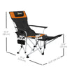 Set of 2 Reclining Camping Chair with Foot Rest, Folding Camping Chair w/ Headrest, Cup Holder, Storage Bag, Orange