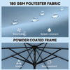 9' x 9' Round Market Umbrella with Valance, Patio Umbrella with Tilt and Crank, for Garden, Deck, Poolside, Sky Blue