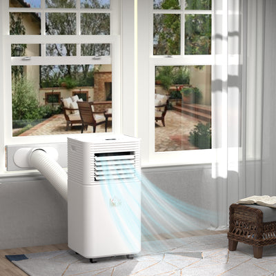 8000 BTU Portable Air Conditioner with Fan & Dehumidifier Mode, Quiet AC Unit with Remote Control, 24-Hour Timer