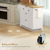 Farmhouse Kitchen Island Cart with Power Outlet and Soft-Close Doors, 49