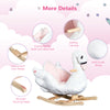 Qaba Soft Warm Kids Rocking Horse Child Plush Ride On Toy Swan Style Playtime with Lullaby Song White