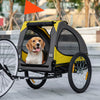 Dog Bike Trailer with Hitch Coupler, Quick Release Wheels, Reflectors, Flag for Medium Dogs, Yellow
