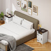 Set of 2 Side Tables, Night Stands with Charging Outlets, White