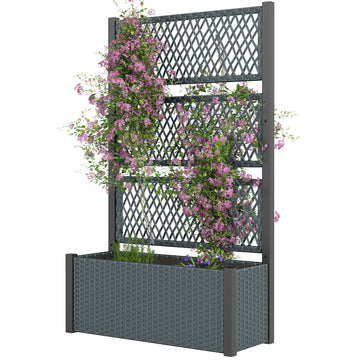Wicker Outdoor Planter with Trellis, 58