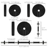 Soozier 55LBS 2-in-1 Adjustable Barbell & Dumbbells Set, Weights Set with Non-slip Handles for Men and Women Home Gym Training