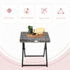 Rattan Coffee Table Folding Patio Outdoor Side Table Wicker for Balcony, Porch, Poolside, 15.75