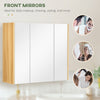 Wall Mounted Medicine Cabinet with Mirror Wall Mirror Cabinet with 3 Doors and Adjustable Storage Shelves White