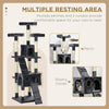 68-inch Multi-Level Cat Scratching Tree Kitty Activity Center Post Tower Condo Pet Furniture w/ Toy Charcoal Grey