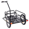 Folding Bicycle Cargo Trailer Utility Bike Cart Carrier for Garden Patio with Hitch Black
