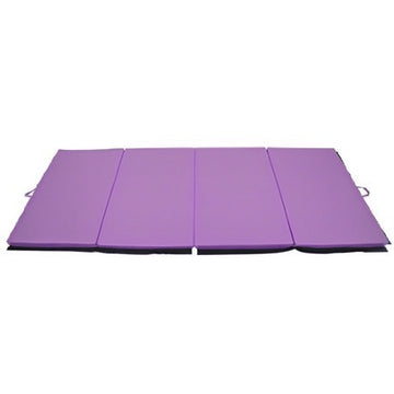 Soozier 4'x6'x2'' Folding Gymnastics Tumbling Mat, Exercise Mat with Carrying Handles for Yoga, MMA, Martial Arts, Stretching, Core Workouts, Pink