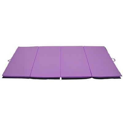 Soozier 4'x6'x2'' Folding Gymnastics Tumbling Mat, Exercise Mat with Carrying Handles for Yoga, MMA, Martial Arts, Stretching, Core Workouts, Pink