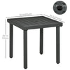 Outdoor Side Table, Patio End Table with Umbrella Hole, Small Coffee Table with Steel Frame for Balcony, Gray