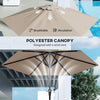 Patio Sun Umbrella, Outdoor Parasol with 6 Ribs, Khaki