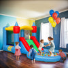 Qaba 4 in 1 Inflatable Bounce House with Slide, Basketball Hoop, Ball Pit, Blower, Storage Bag, 163
