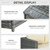 3 Pieces Rattan Wicker Outdoor Conversation Furniture Set w/ Loveseats Coffee Table Cushions for Garden, Patio