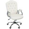 Vanity Office Chair, Velvet Computer Desk Chair with Swivel Wheels, Adjustable Height, Tilt Function, Off-White