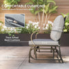 2-Person Outdoor Glider Chair, Patio Double Rocking Loveseat with Steel Frame and Cushions for Backyard, Garden and Porch, Grey