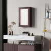 Bathroom Mirror Cabinet, Wall Mounted Medicine Cabinet with Door and Shelves, Dark Brown