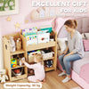 Qaba Kids Bookshelf and Toy Storage Organizer, 3 Tier Montessori Toy Organizer with Open Display for Nursery, Natural