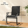 C Spring Motion Patio Chairs Set of 2 with Curved High Backrest, Armrest, All Weather Breathable Fabric, Metal Frame, Black