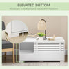 Hidden Cat Litter Box Furniture, Cat Litter Box Enclosure with Storage Compartments and Side Table Function, White