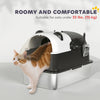 Panda Style XL Stainless Steel Cat Litter Box with Lid, Enclosed Kitty Litter Box with Scoop, 23.7