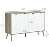 Modern Sideboard and Buffet, Dining Room Cabinet with Adjustable Shelves and 4 Doors, Grayish Brown