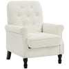 Accent Chair, Mid-Century Modern Armchair with Thick Padded Seat, Spring Cushion, Solid Wood Legs