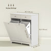 Laundry Cabinet, Tilt Out Laundry Hamper Cabinet with 2 Baskets, Bathroom Hamper Cabinet with 2 Drawers, White