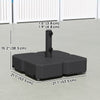 Patio Umbrella Base with Wheels & Brake Heavy Duty Outdoor Umbrella Stand Holder for for 1.5