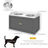 Elevated Dog Bowls Raised Pet Feeding Station with Storage 2 Stainless Steel Bowls, 23.6