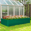 8' x 4' x 2' Raised Garden Bed, Galvanized Planter Box for Growing Flowers, Herbs and Vegetables, Green